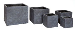Plantenbak Arizona Cubi - L28 X B28 X H28cm - Donkergrijs -Groene Tuin Verkoop arizona cubi graphite w28h28 plantenbak 7 8