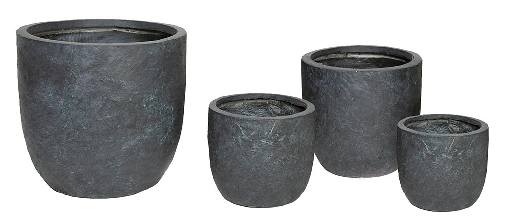 Bloempot Arizona Egg - D25 X H25cm - Donkergrijs 2 Bloempot Arizona Egg - D25 X H25cm - Donkergrijs - Afbeelding 2