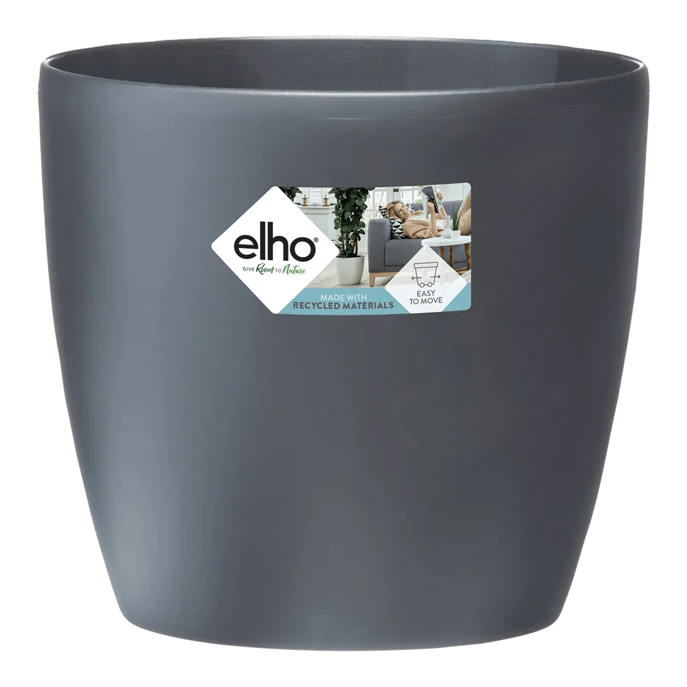 Bloempot Elho Brussels Rond 35cm - Met Wielen - Antraciet - Afbeelding 2