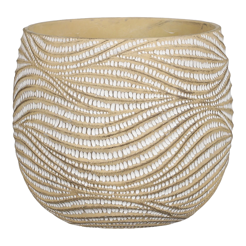 Bloempot Hendrick - D23,5 X H20cm - Creme 1 Bloempot Hendrick - D23,5 X H20cm - Creme