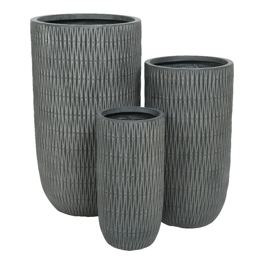 Bloempot James Hoog - D34 X H63,5cm - Grijs 2 Bloempot James Hoog - D34 X H63,5cm - Grijs - Afbeelding 2