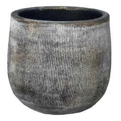 Bloempot Miami - D27 X H25cm - Zwart Cement