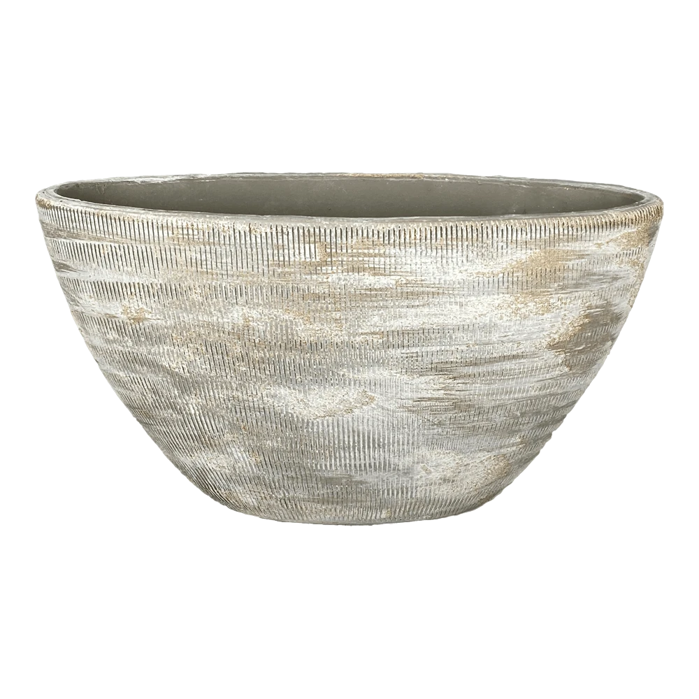 Bloempot Miami Ovaal - L30 X D13 X H17cm - Grijs 1 Bloempot Miami Ovaal - L30 X D13 X H17cm - Grijs