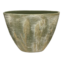 Bloempot Miami Ovaal - L33 X D13 X H24cm - Groen Cement