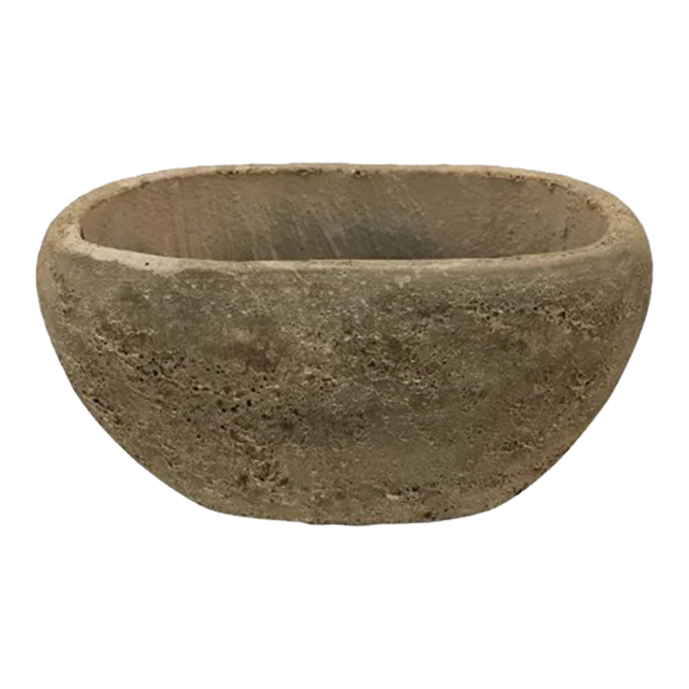 Bloempot Shanon Ovaal - L28 X B18 X H14cm - Earth Groen
