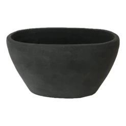 Bloempot Shanon Ovaal - L28 X B18 X H14cm - Mat Zwart