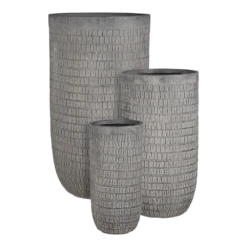 Bloempot Tallinn - D43,5 X H78,5cm - Zwart-grijs