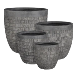 Bloempot Tallinn - D37 X H35,5cm - Zwart-grijs