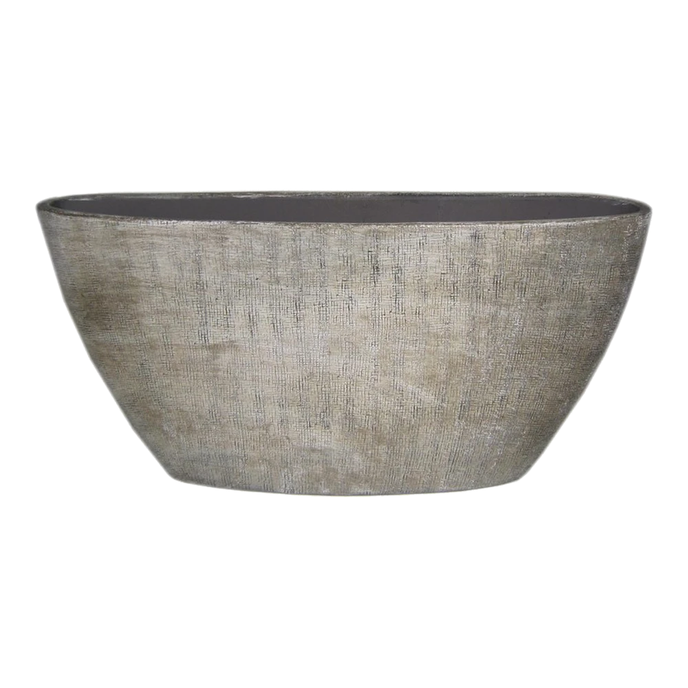 Bloempot Mira Ovaal - L73 X B17 X H36cm - Wit 1 Bloempot Mira Ovaal - L73 X B17 X H36cm - Wit