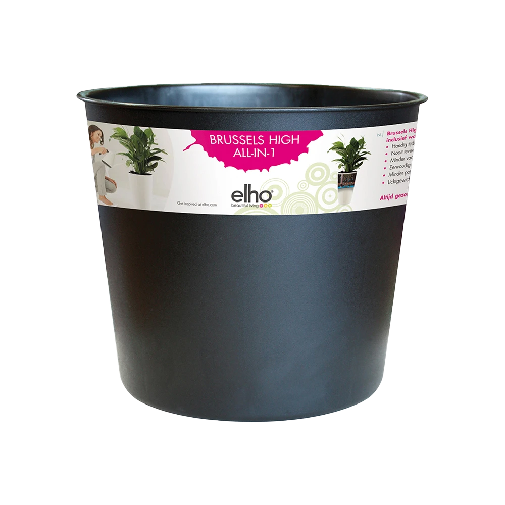 Plantencontainer Elho Brussels Diamond Hoog 32cm - Living Black 1 Plantencontainer Elho Brussels Diamond Hoog 32cm - Living Black