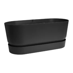 Bloembak Elho Greenville Terrace 80cm - Met Wielen - Living Black 8 Bloembak Elho Greenville Terrace 80cm - Met Wielen - Living Black -Groene Tuin Verkoop greenville terrace trough 80cm wheels plantenbak living black 3 9