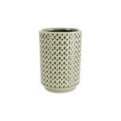 Bloempot Thies Hoog - D14 X H20cm - Olijf Groen