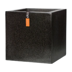Capi Plantenbak Vierkant Lux Terrazo - L30 X B30 X H30cm - Zwart
