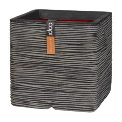 Capi Plantenbak Vierkant Nature Rib NL - L40 X B40 X H40cm - Antraciet