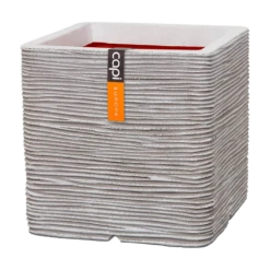 Capi Plantenbak Vierkant Nature Rib NL - L50 X B50 X H50cm - Ivoor
