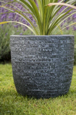 Bloempot Utah Egg - D55 X H51cm - Donkergrijs -Groene Tuin Verkoop utah egg pot graphite d55h51 bloempot 7 8